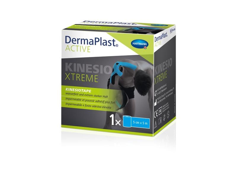 DermaPlast Active Kinesiotape XTREME blau, 5 cm x 5 m Das robuste und extrem stark haftende Kinesiotape für Sportbegeisterte