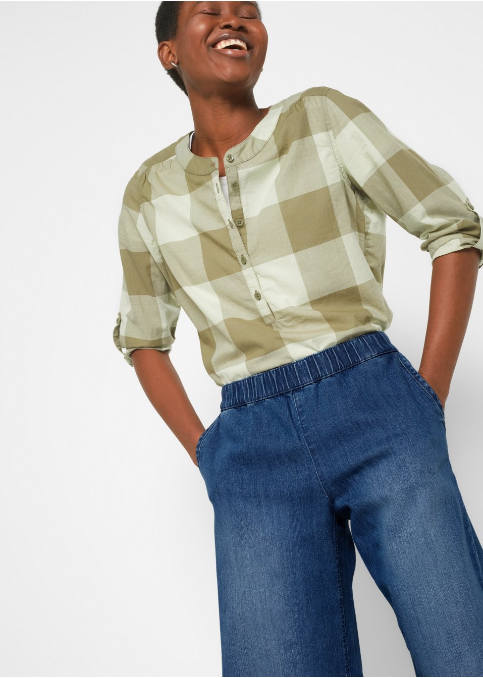 Jean extra large avec base ondulée et taille confortable