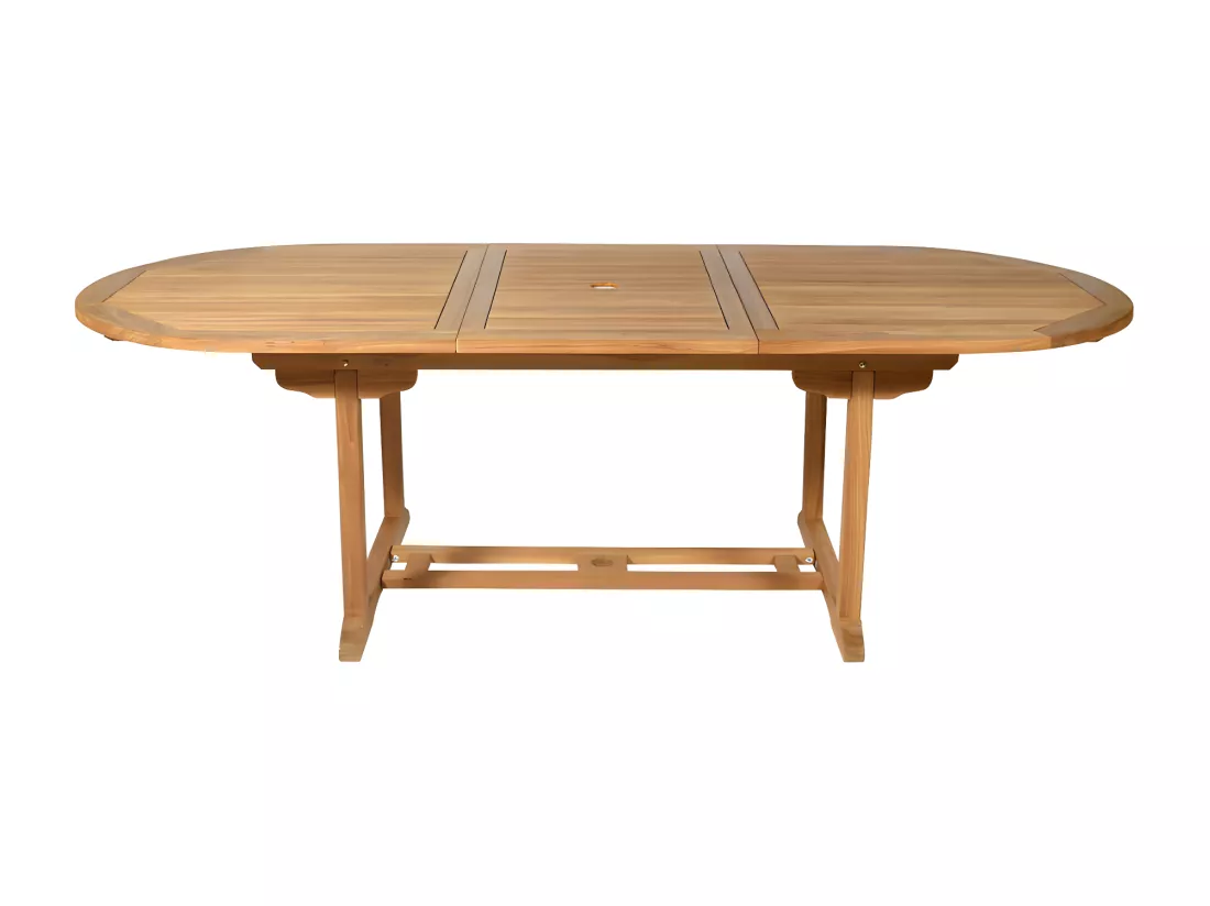 Table à manger de jardin extensible - Teck - L180-240 cm - BYBLOS II de MYLIA