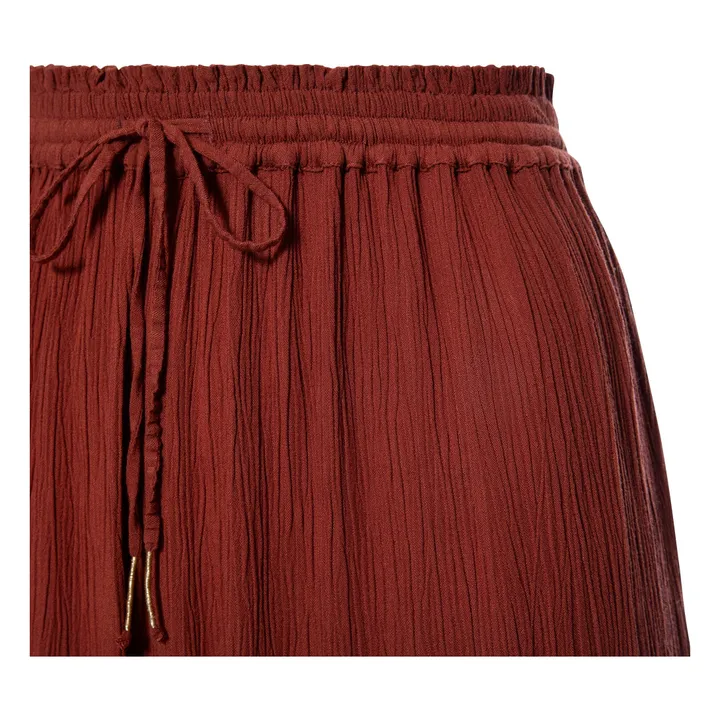Alma Deia Pantalon Large en Viscose | Marron