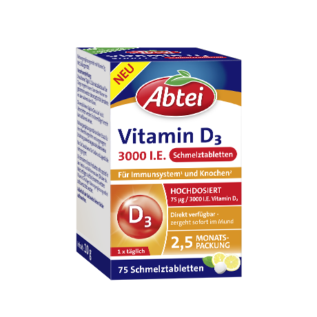 Abtei Vitamin D3 Schmelztabletten