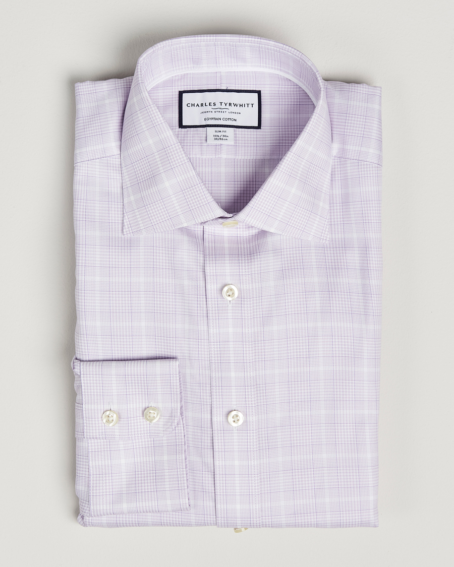 Charles Tyrwhitt Egyptian Cotton Pow Check Shirt Lavender