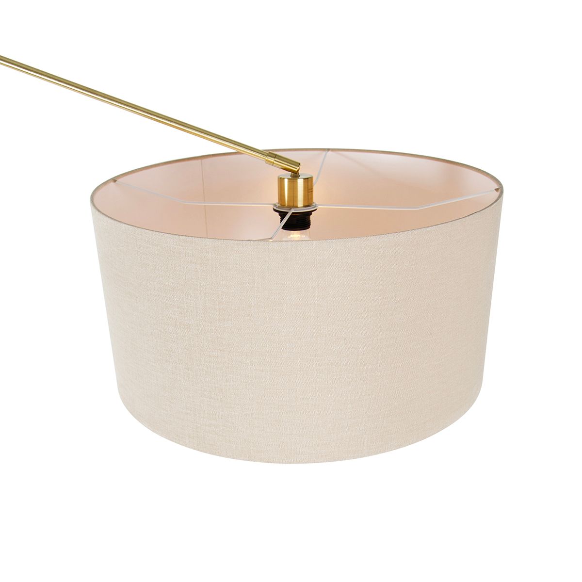 Vloerlamp goud met kap lichtbruin 50 cm verstelbaar - Editor