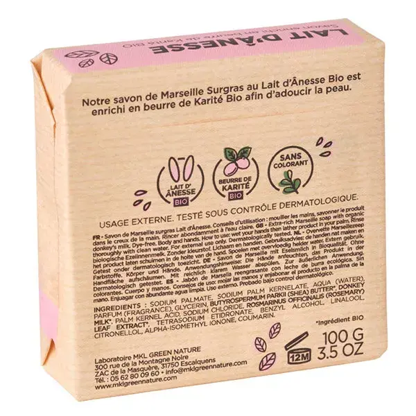Sabonete de Marselha MKL Green Nature com Leite de Burra 100g