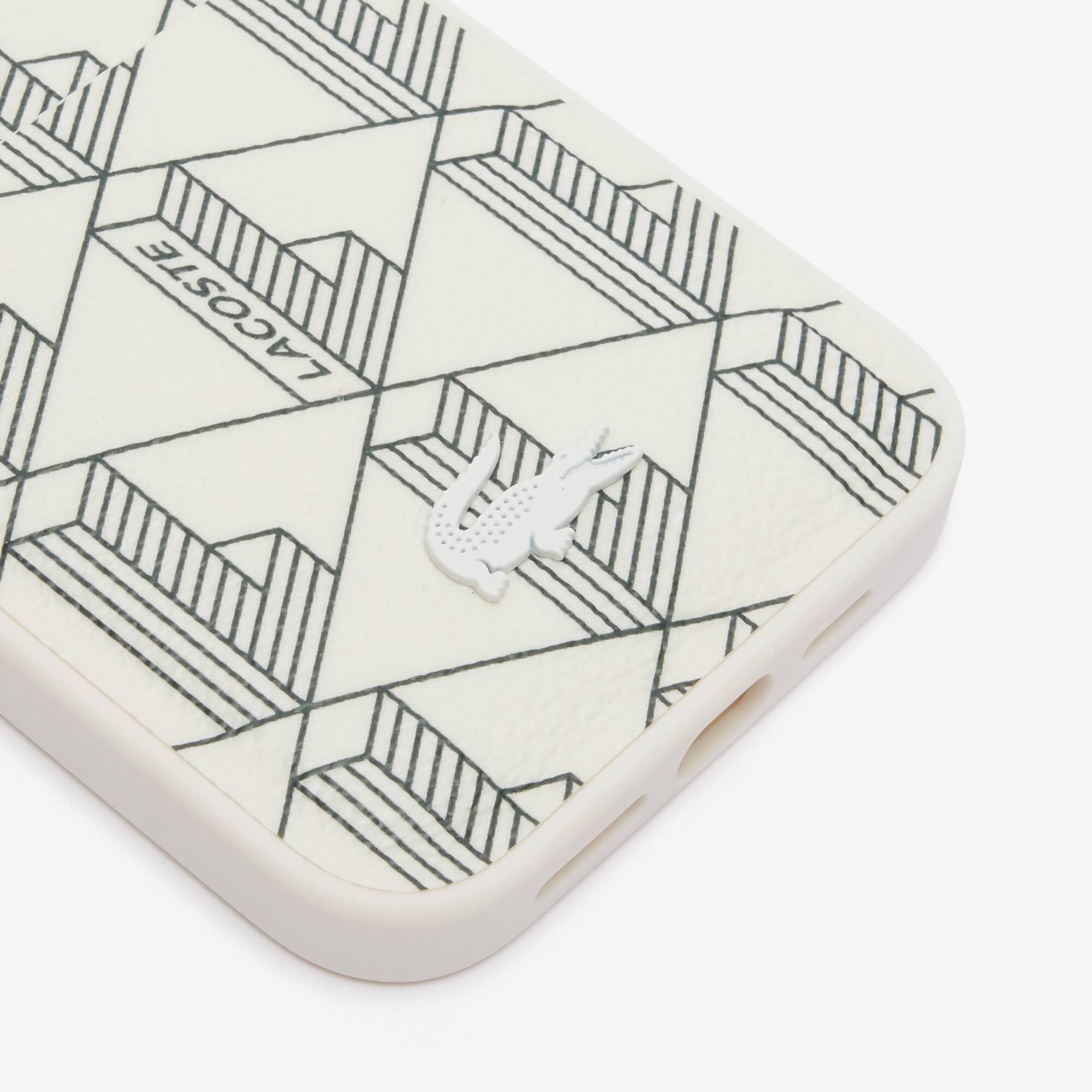 iPhone 15 Max Hülle The Blend mit Croc Aufdruck iPhone Cases - Weiss - Lacoste - Unisex