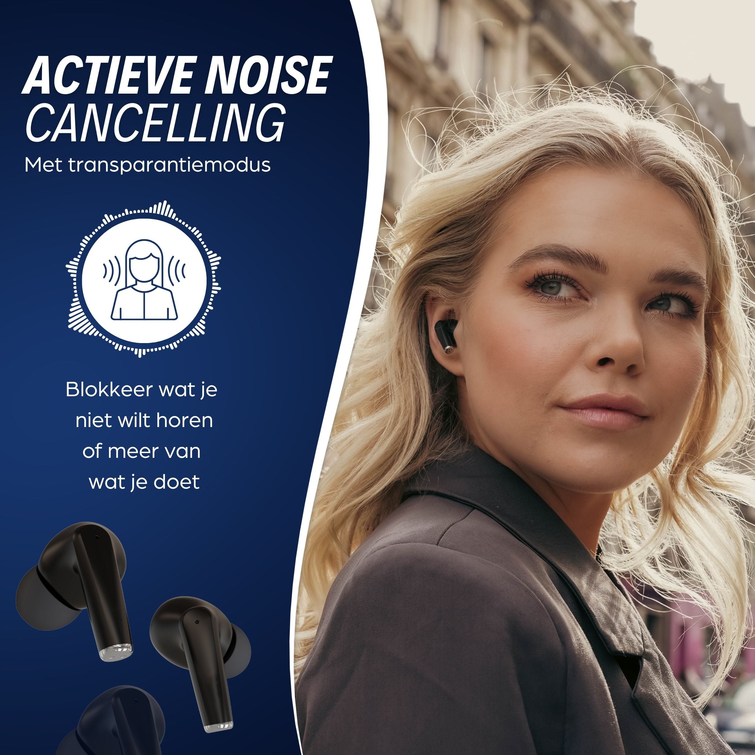 AV Audio Melody ANC Pro Black TWS oordopjes