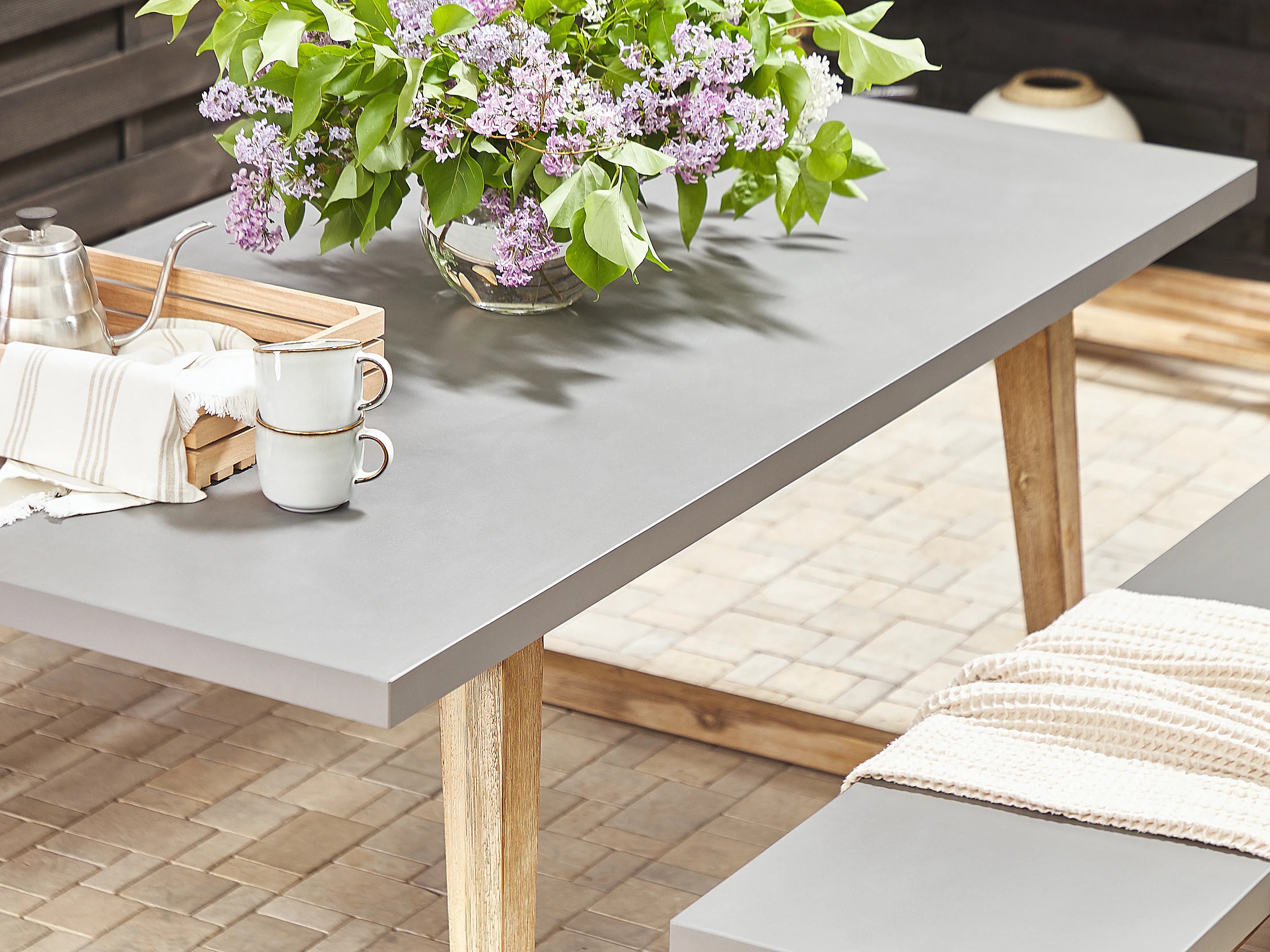 Tuin eettafel ORIA 180 cm 90 cm Beton Grijs