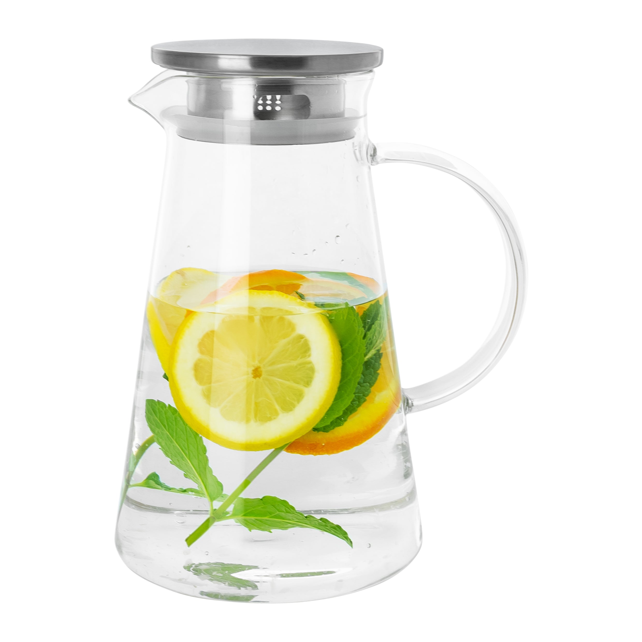 Krumble Karaf met filter, handvat en aluminium deksel - 1,2 L - Glas