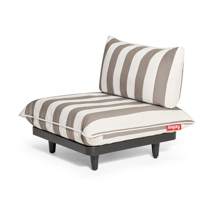 Fatboy - Paletti Outdoor-Sofa, Mittelmodul, weiss / kakao gestreift