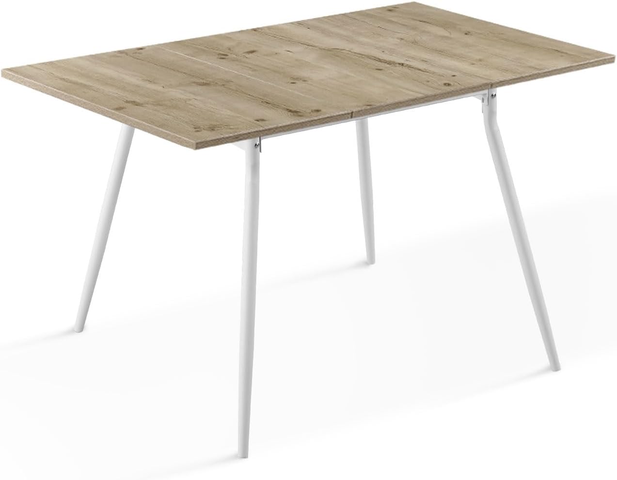 B&D home Esstisch Jonte, ausziehbar 80-120 x 80 cm, 4 Personen Küchentisch Holztisch mit Metallgestell für Esszimmer, Küche, skandinavisch Design, Sandeiche Optik, 11219-80-FW-EISA