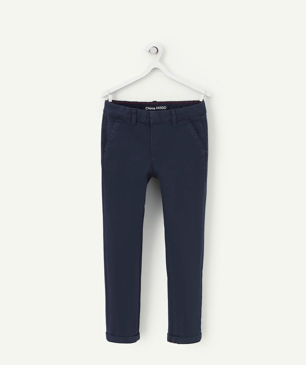 HUGO LE PANTALON CHINO GARÇON BLEU MARINE EN FIBRES RECYCLÉES