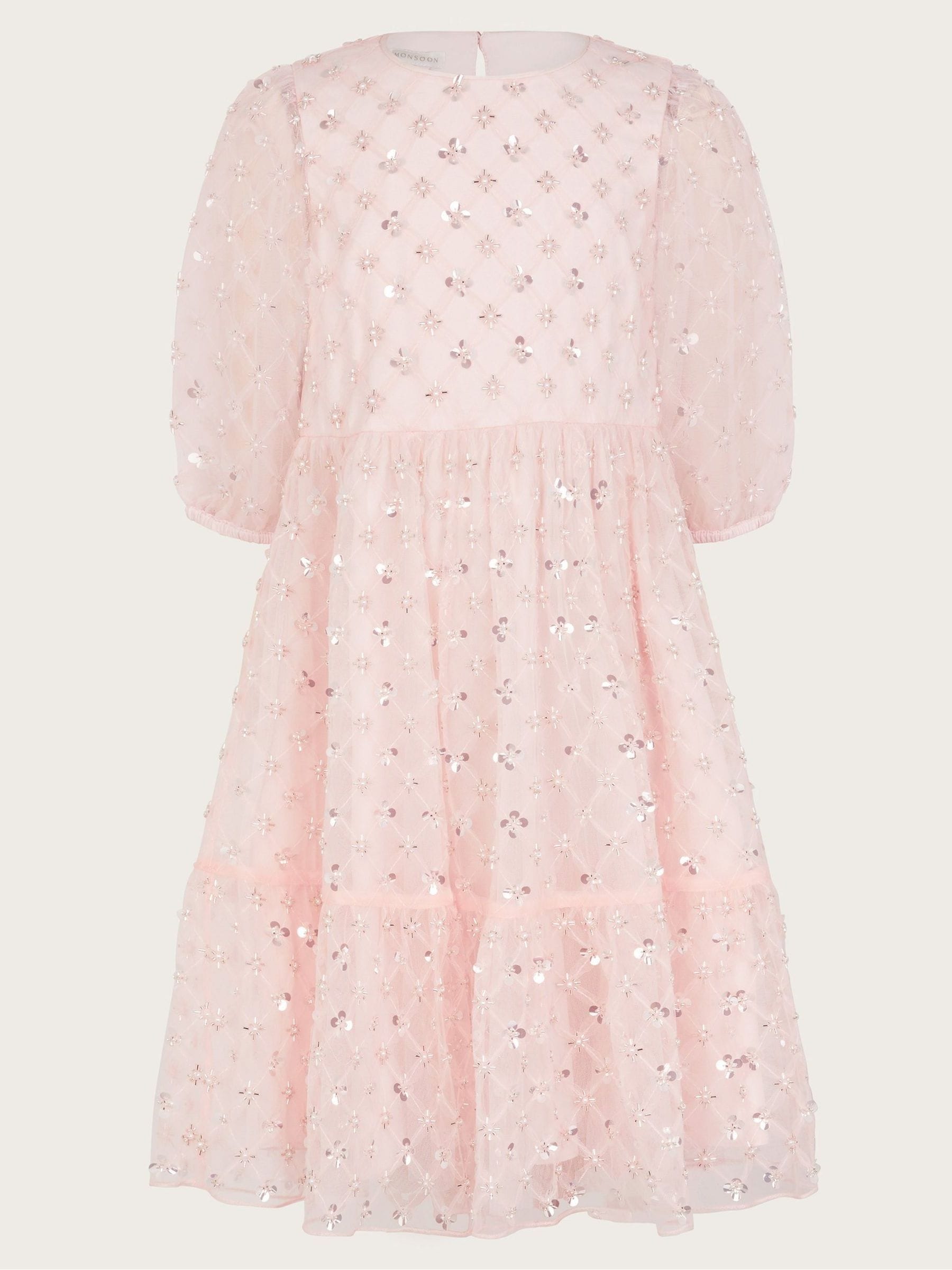 Monsoon Gracie Long Sleeve Beaded Tunic Dress