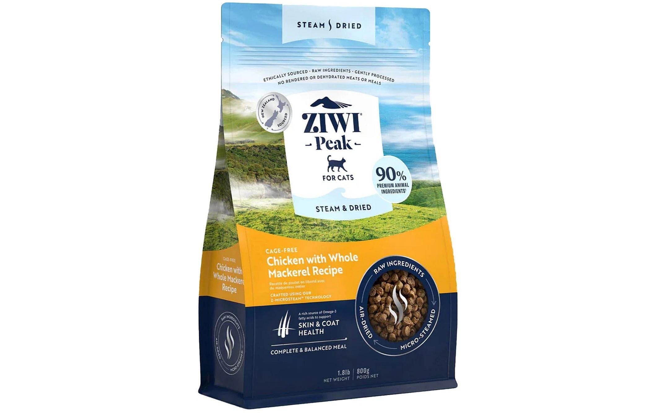 Trockenfutter Huhn und Makarele 800 gMikrogedämpftes Katzenfutter mit Omega-3-Fettsäuren, Kalzium und Phosphor