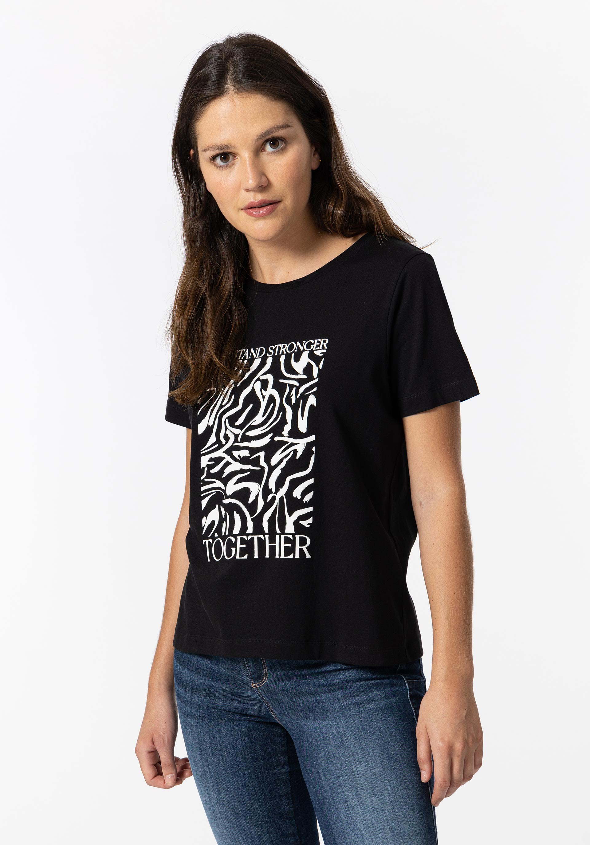 T-shirt Estampado Frontal com Relevo