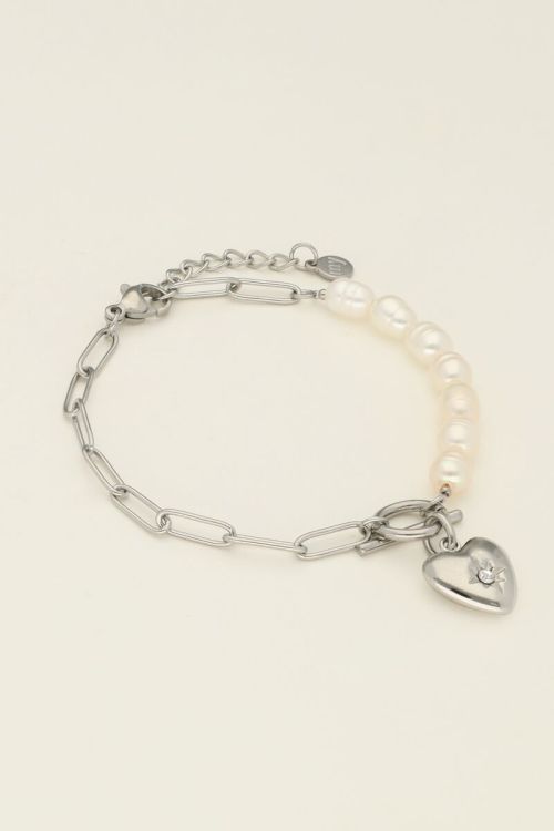 Armband met schakels & parel