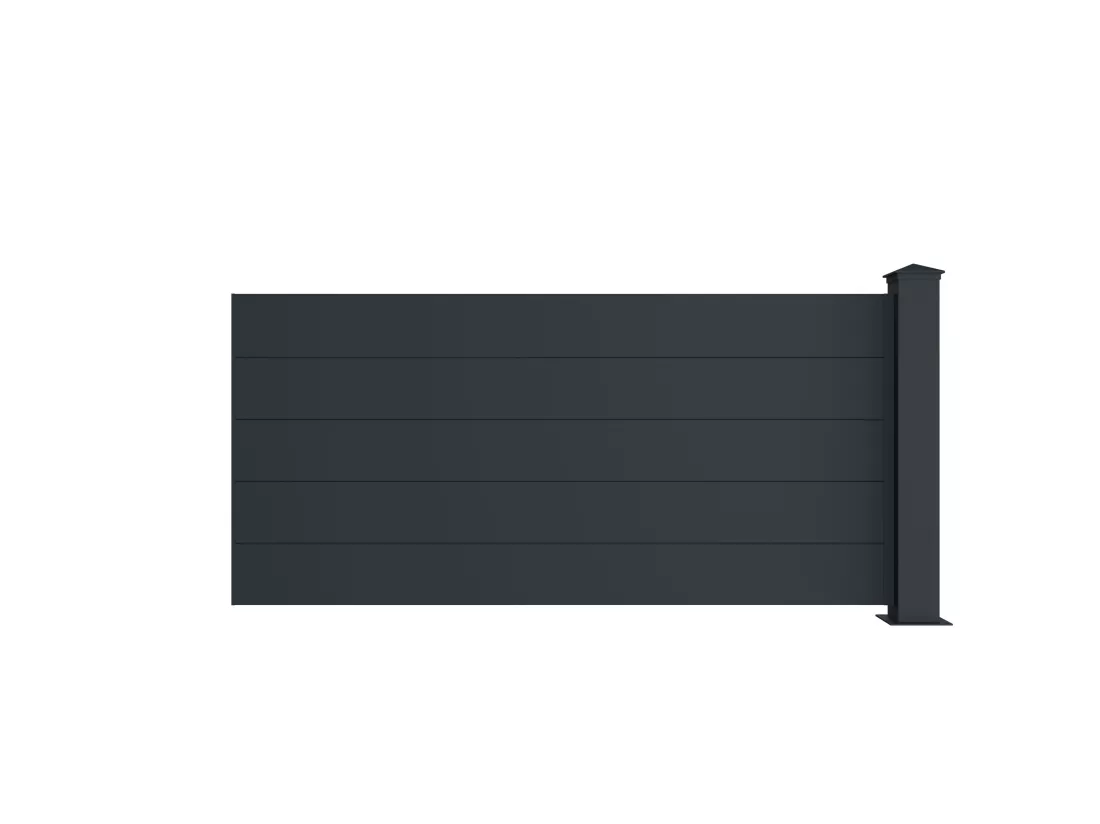 Extension de clôture à poser H89 x L189 cm en aluminium anthracite - NAZARIO