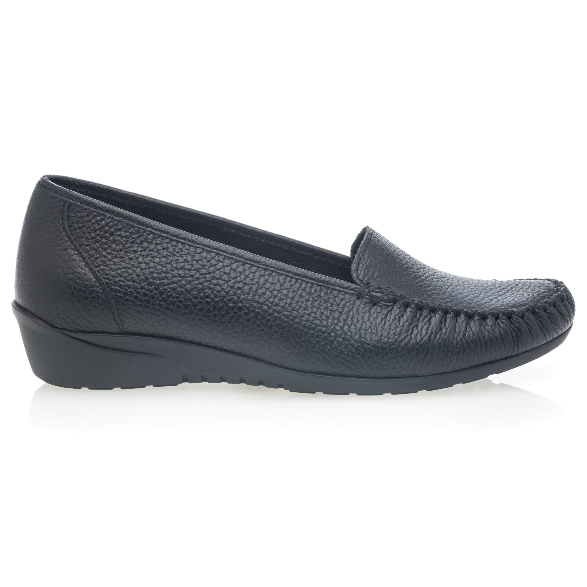 Mocassins pieds sensibles Femme en cuir noir