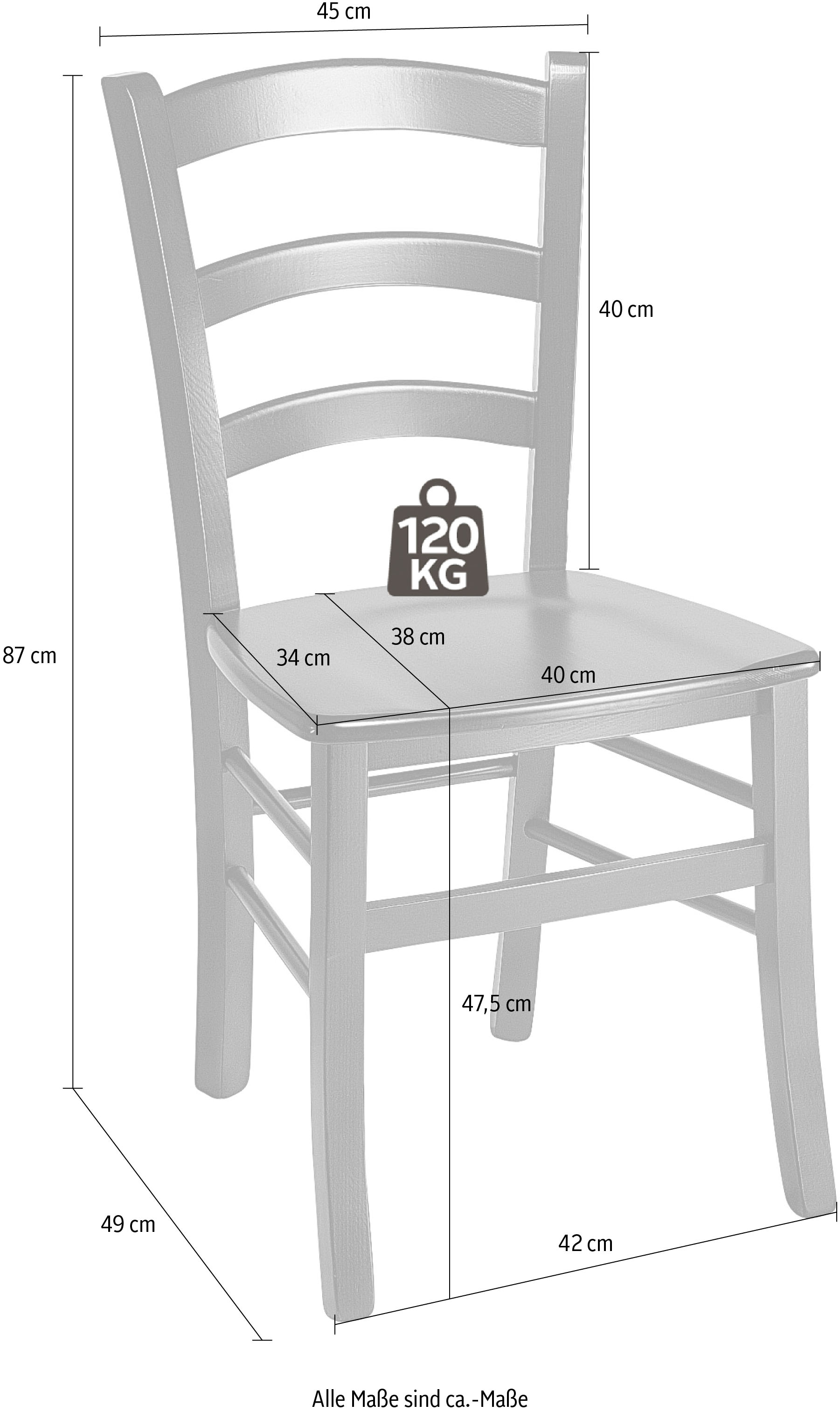 Home affaire Esszimmerstuhl »Super Paesana« (Set) 2 Stk.aus Buche Massivholz