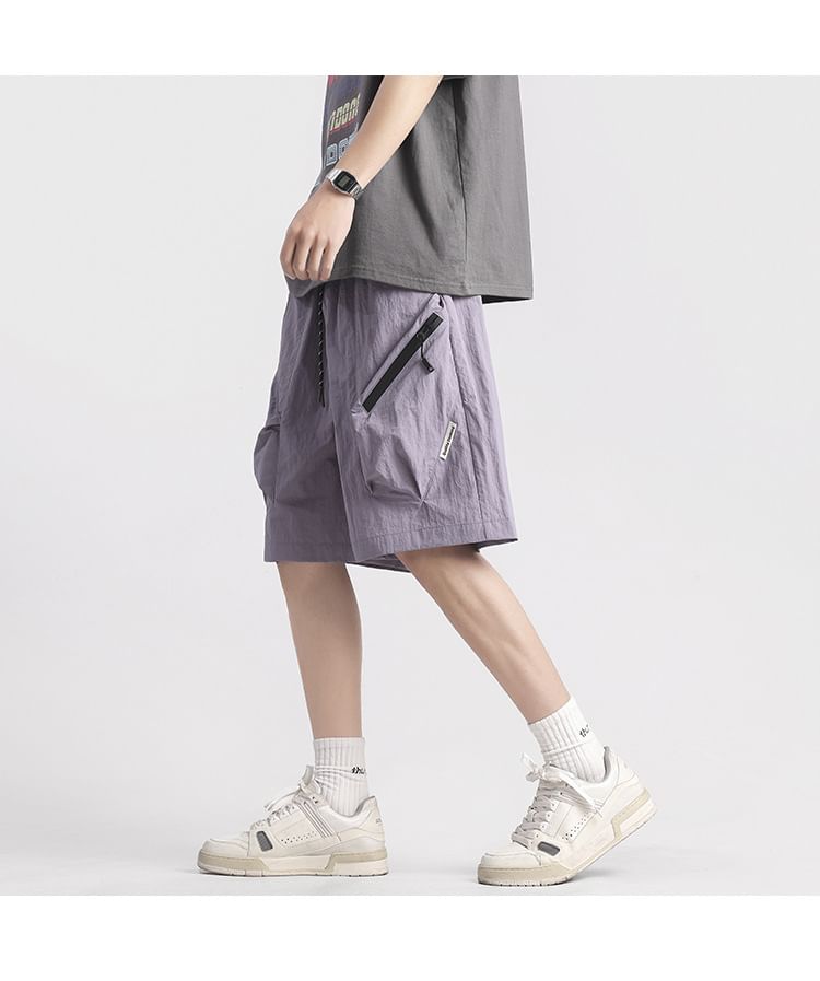 Vernanah - Mid Rise Plain Cargo Shorts
