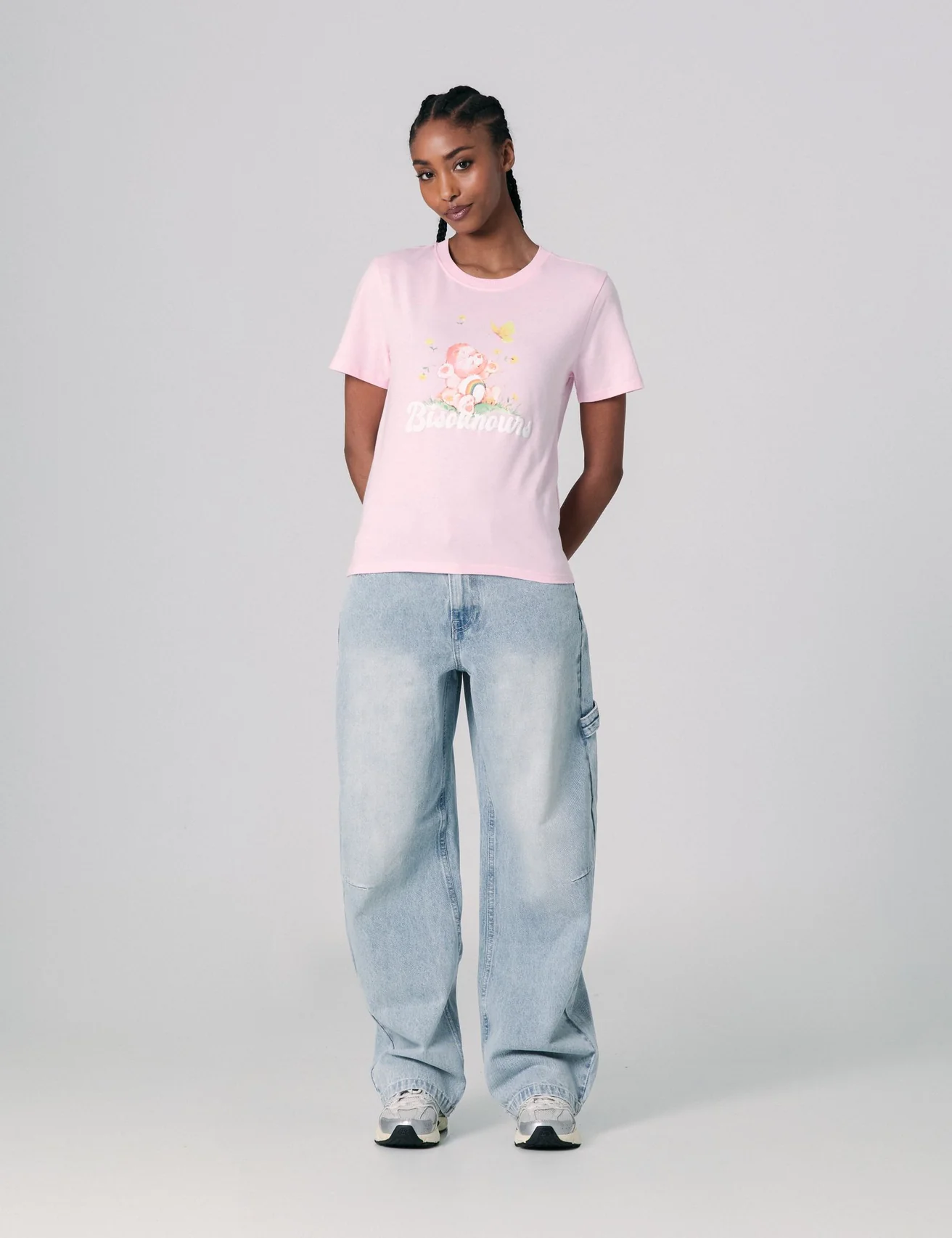 T shirt Les Bisounours x Jennyfer à motif rose
