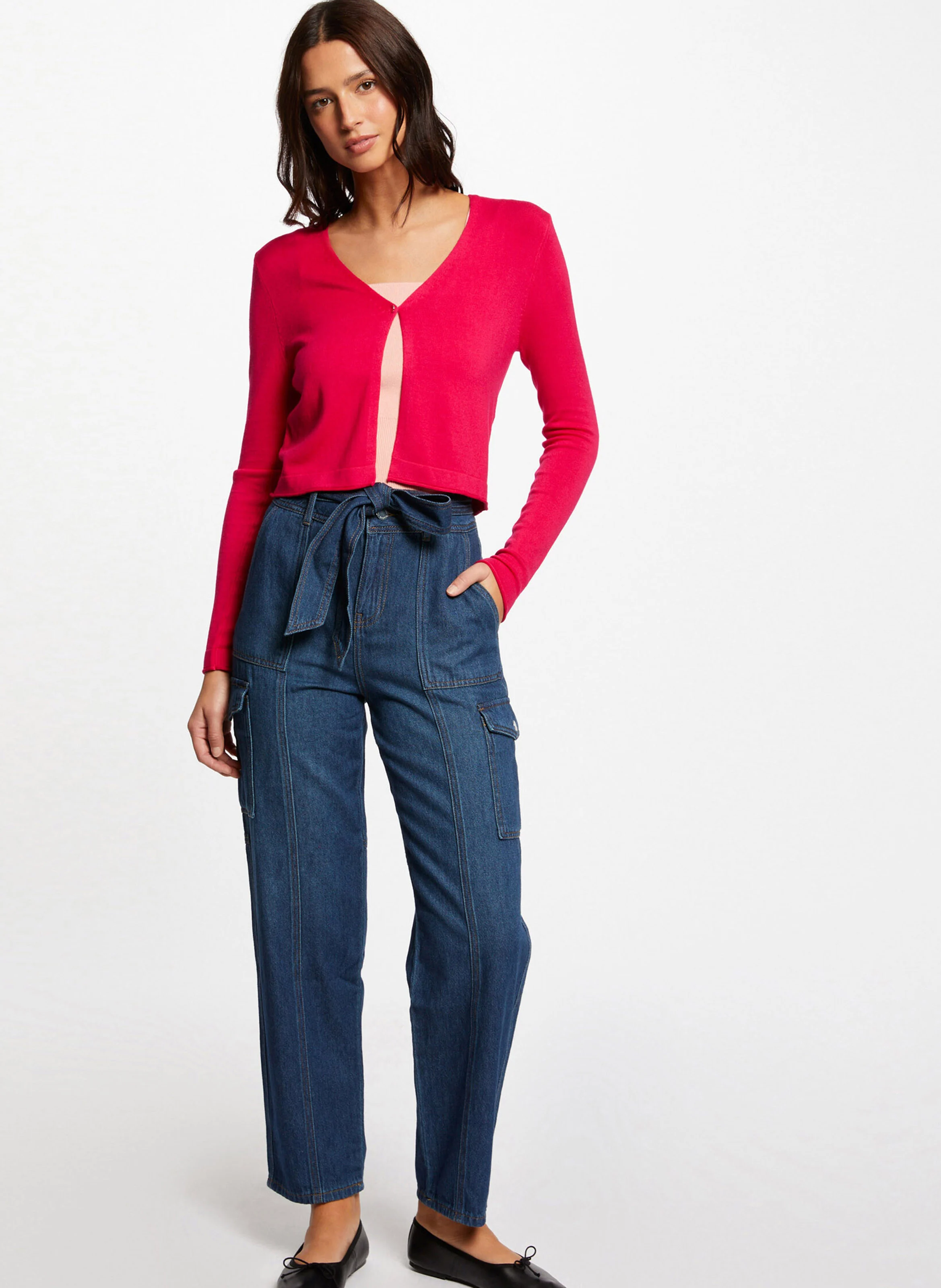 MZINA - Gilet col V | Rose