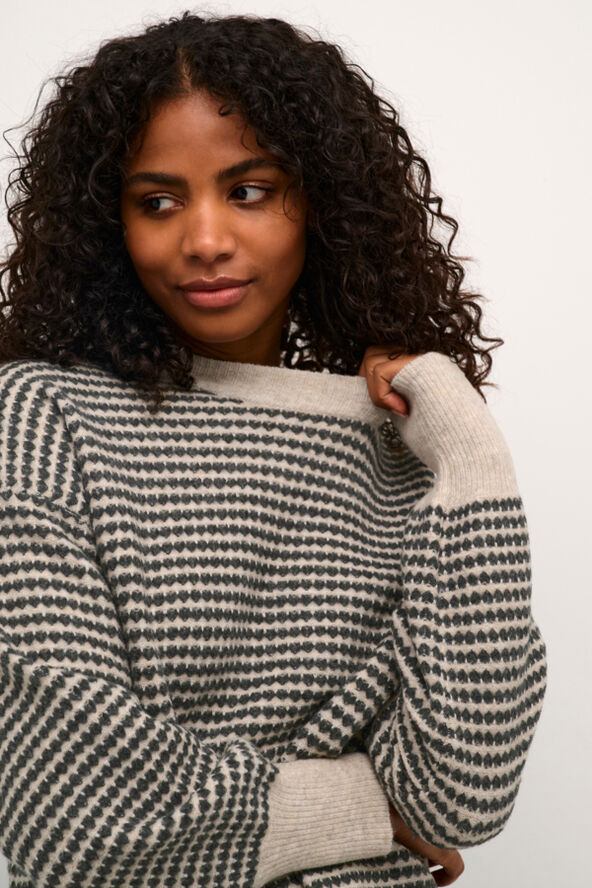 Kaffe KAellery Knit Pullover Feather gray/ black structure