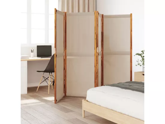 Cloison de séparation 4 panneaux taupe 280x180 cm