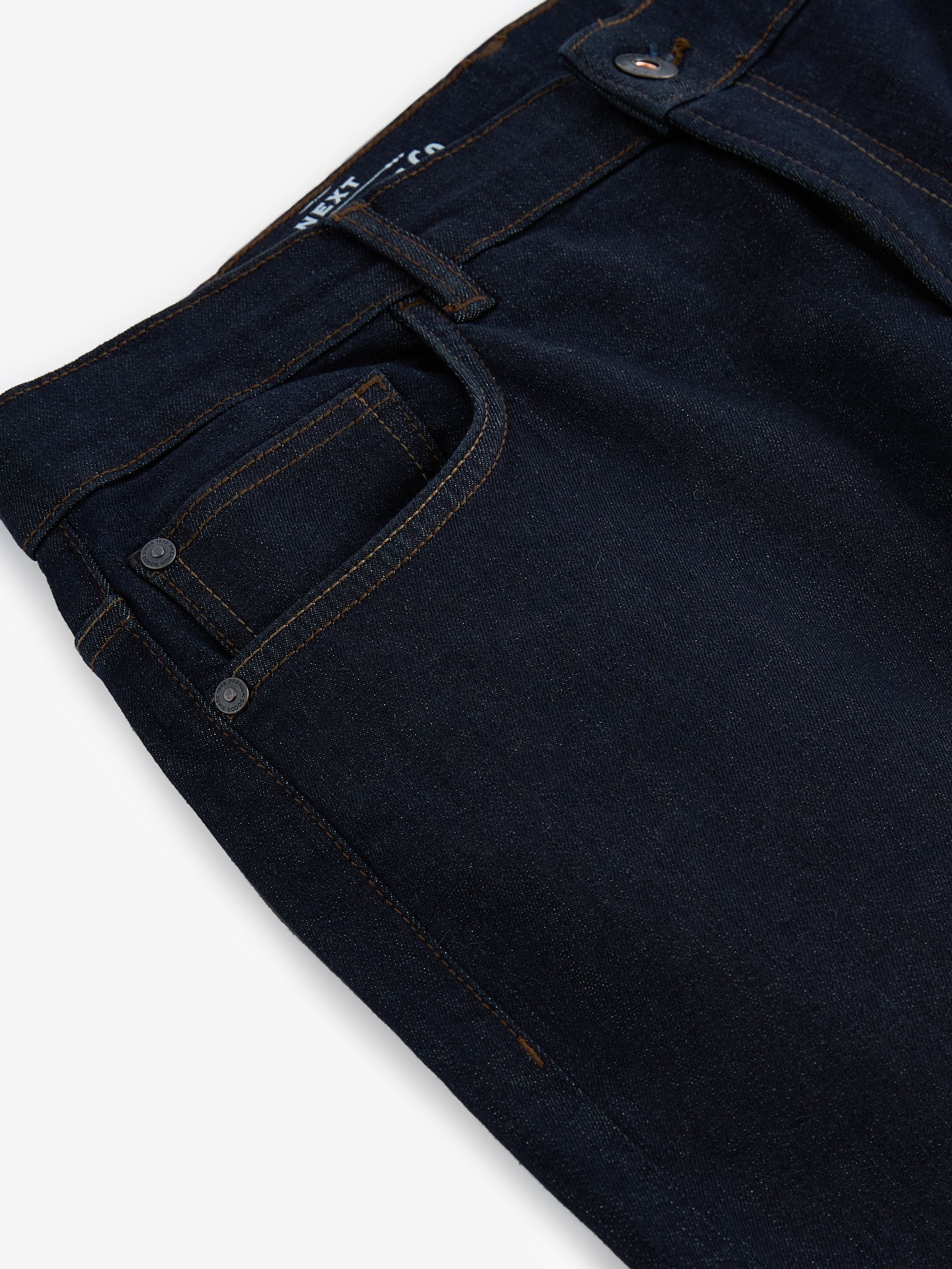 Indigo blauwe wassing - Klassieke stretchjeans met standaard taps toelopende pasvorm
