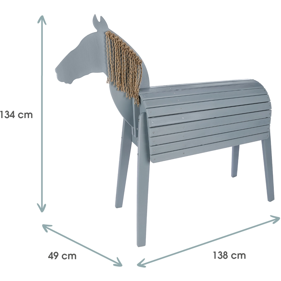 kindsgard Outdoor Holzpferd hoppgalopp grau