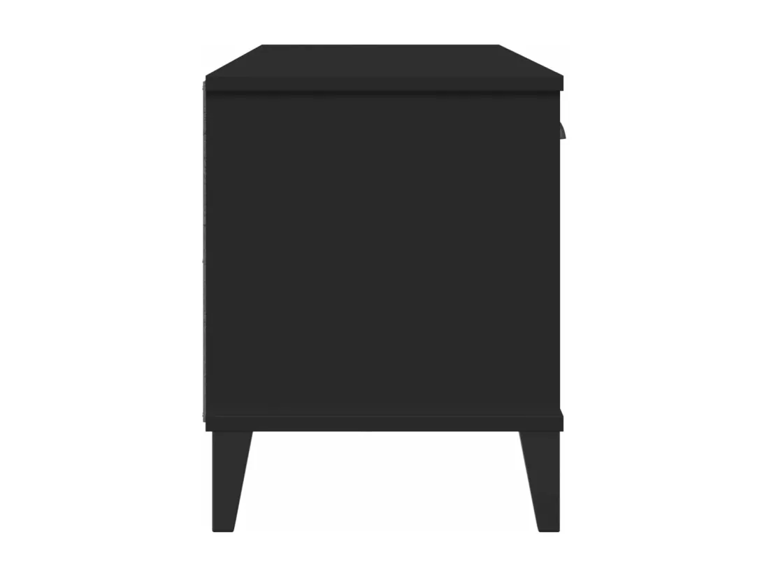 Banc à chaussures VIKEN noir 106x35x45 cm bois massif de pin