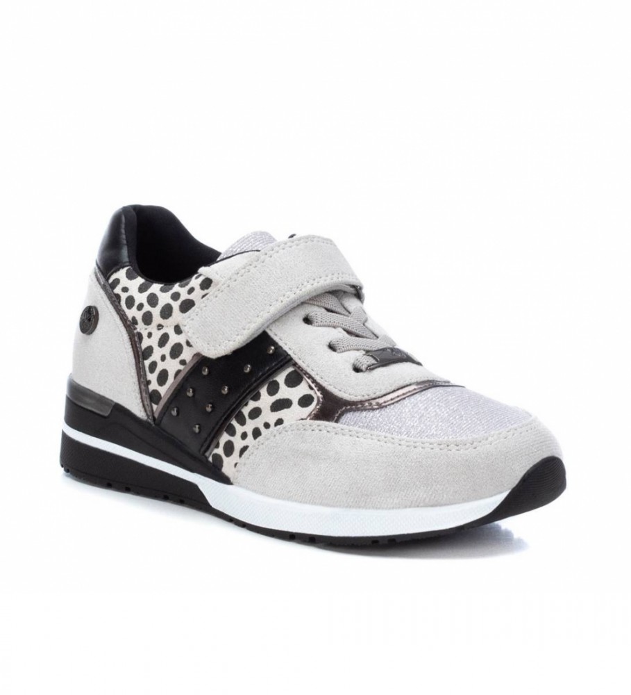 Tênis infantil de couro Xti 150184 cinza