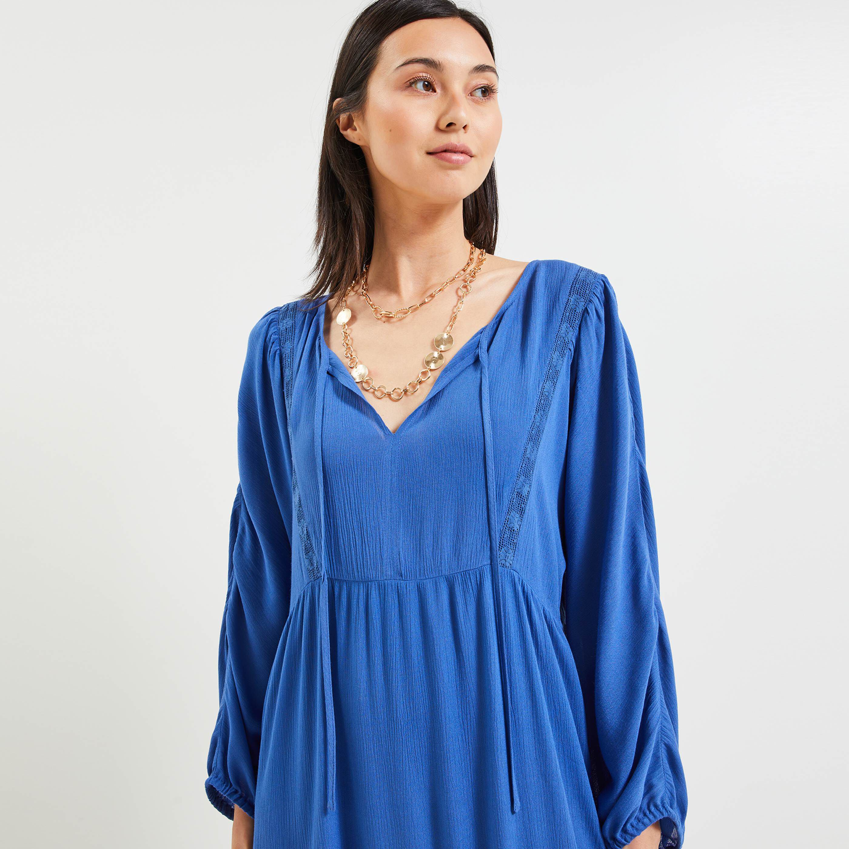 Robe longue femme - BLEU