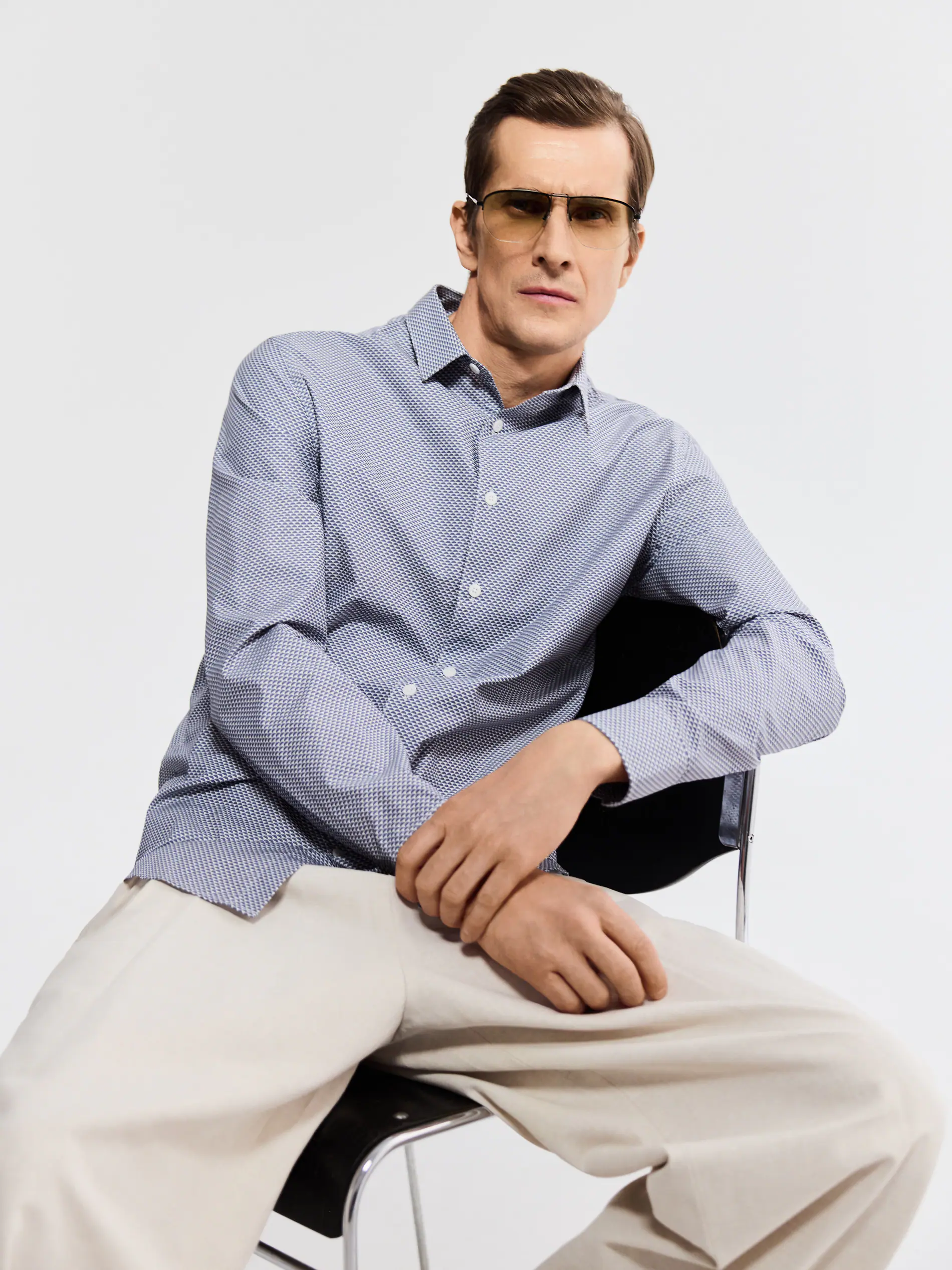 Gemustertes Hemd im Slim-Fit