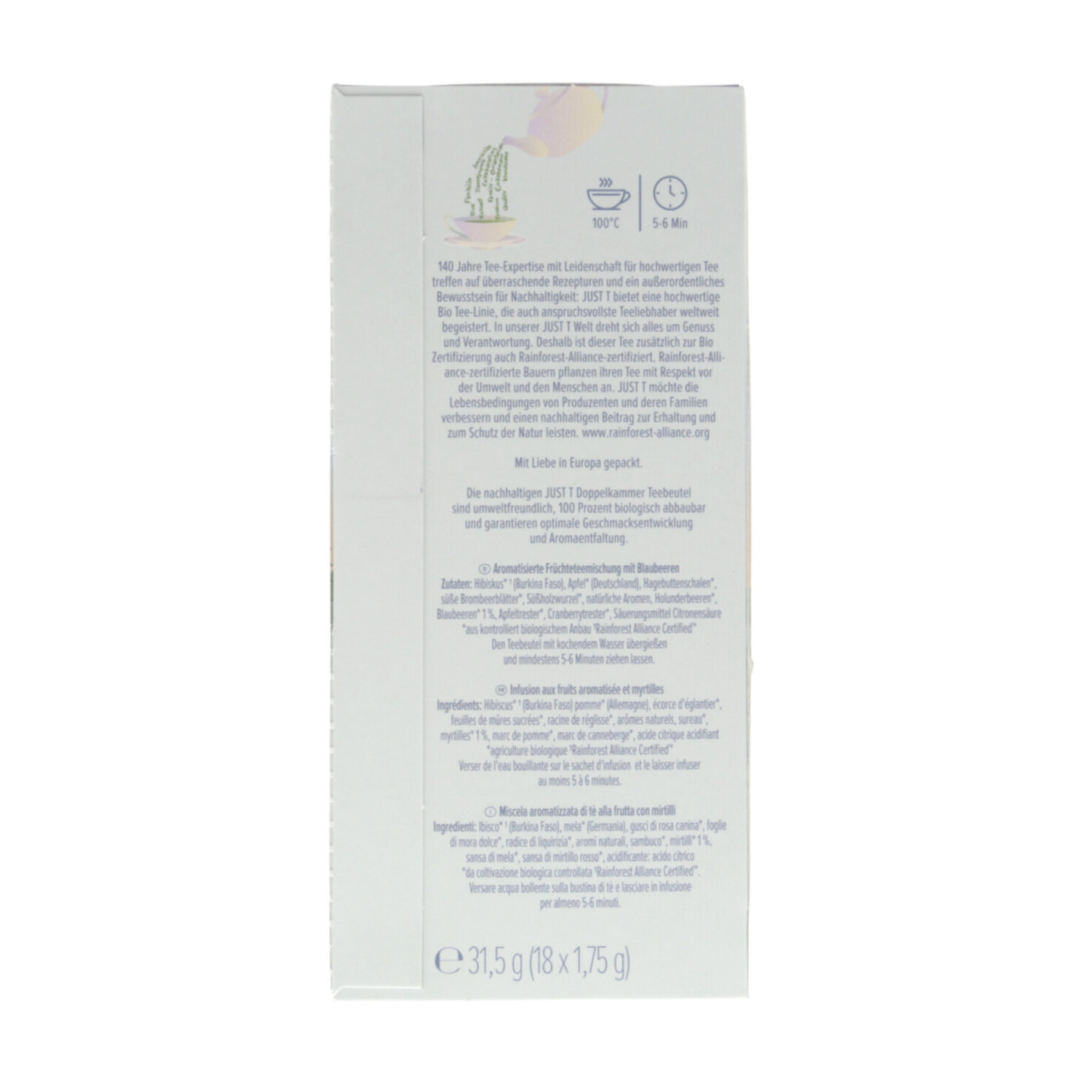 Just T Bio Nordic Blueberry 18 Portionen