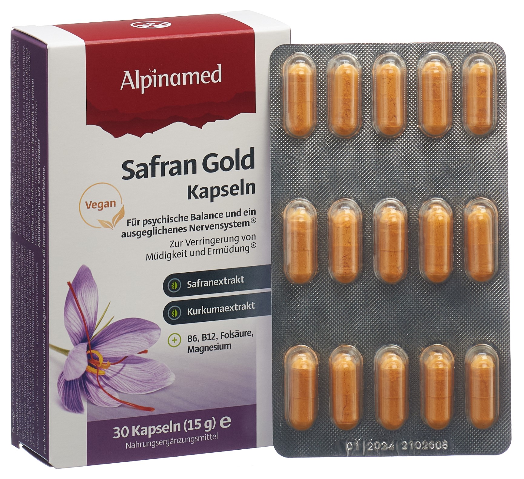 ALPINAMED Safran Gold<br>30 Stück, Blister, Kapsel