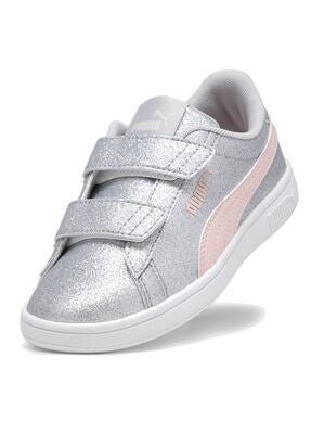 Puma Smash 3.0 Glitz Glam V PS Sneakers, Glacial Gray/Frosty Pink