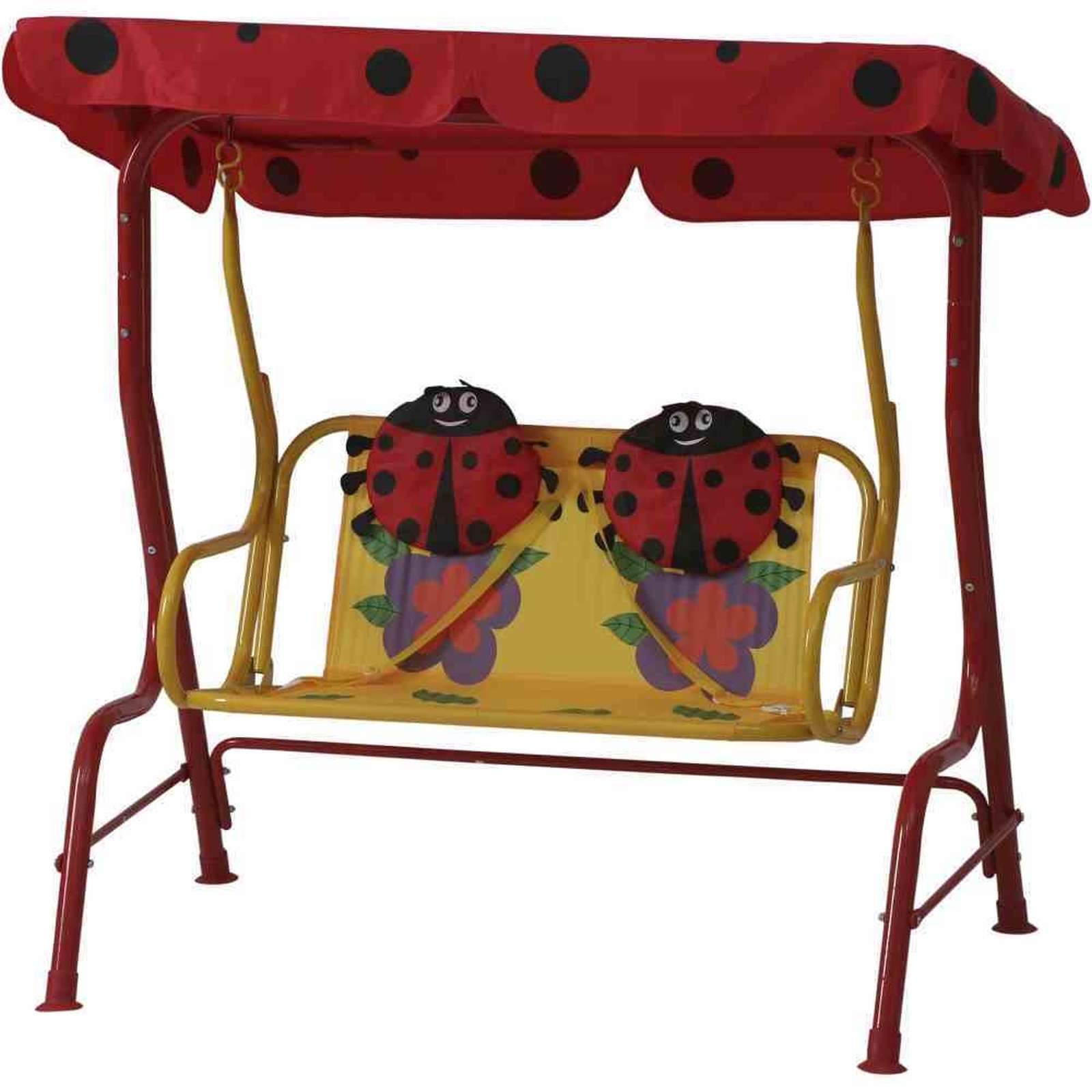 Kinder-Hollywoodschaukel MARIE - rot-gelb - 115x118 cm