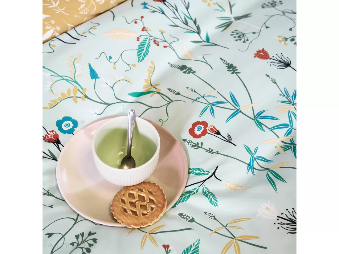 Parure de lit FLORISSANE 260x240 cm 100% polyester microfibre vert 3 pièces