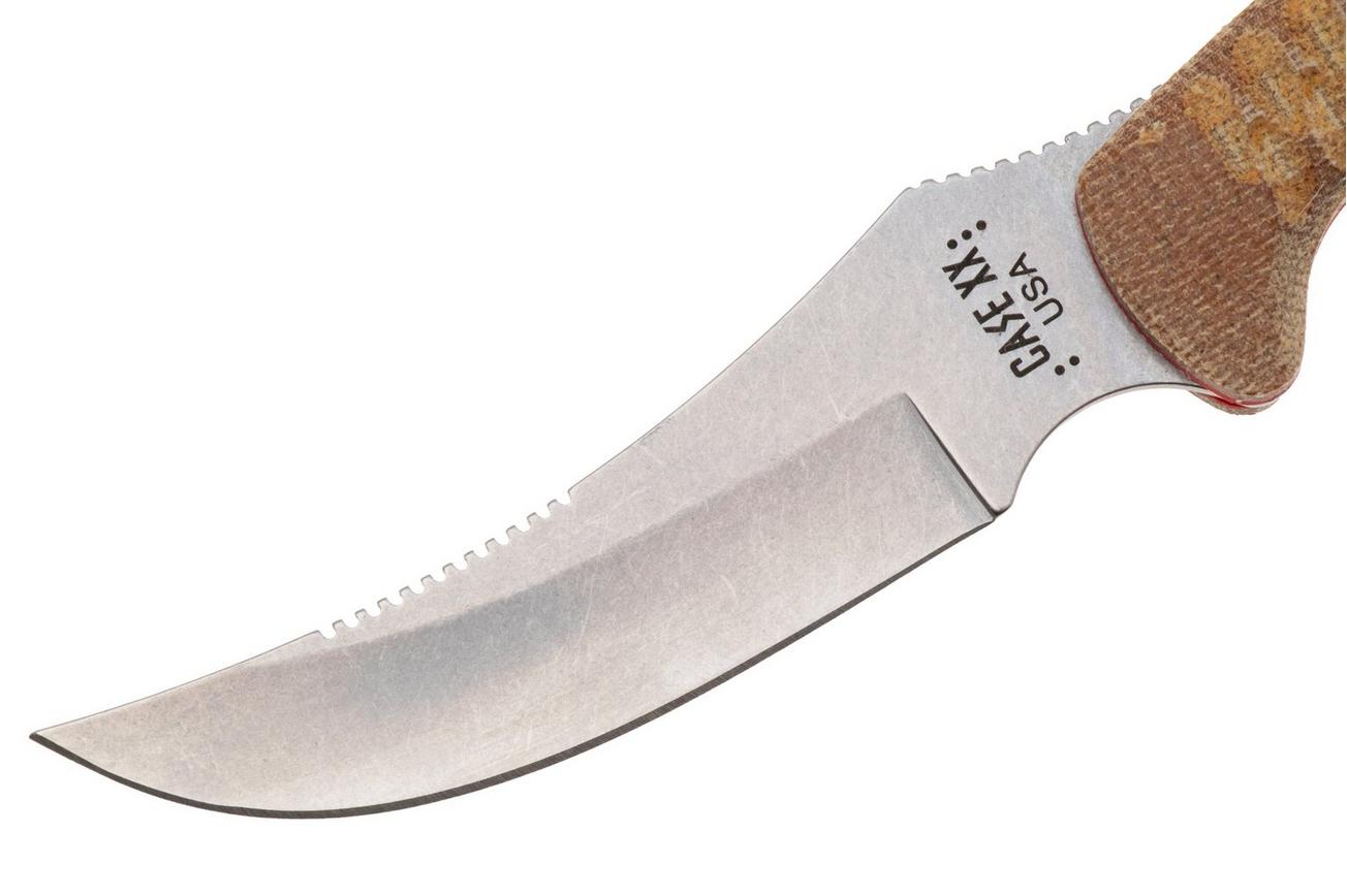 Case Ridgeback Hunter 30592, Stonewashed Stainless Steel, Natural Canvas Laminate/Red G-10, jachtmes
