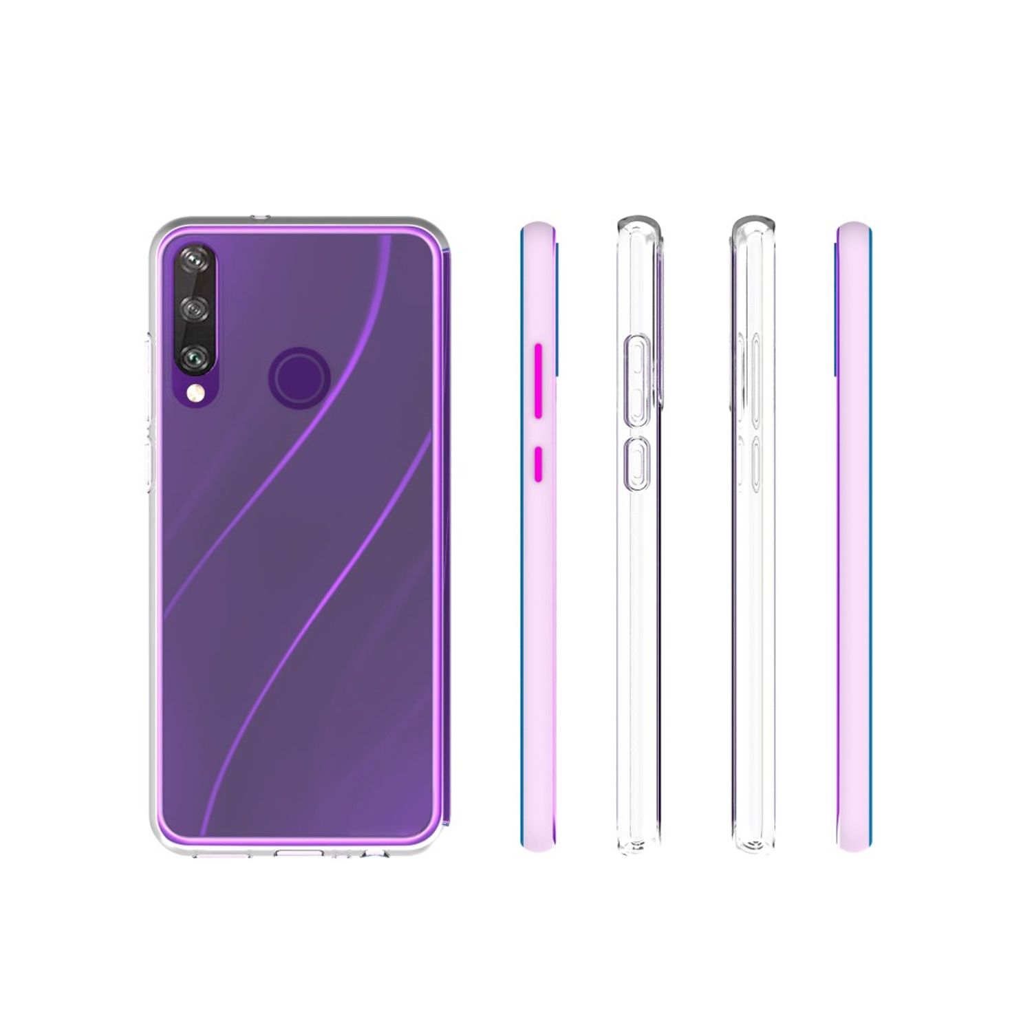 Huawei Y6p durchsichtige Handyhülle Schutzcase Cover Etui Bumper Transparent Neu