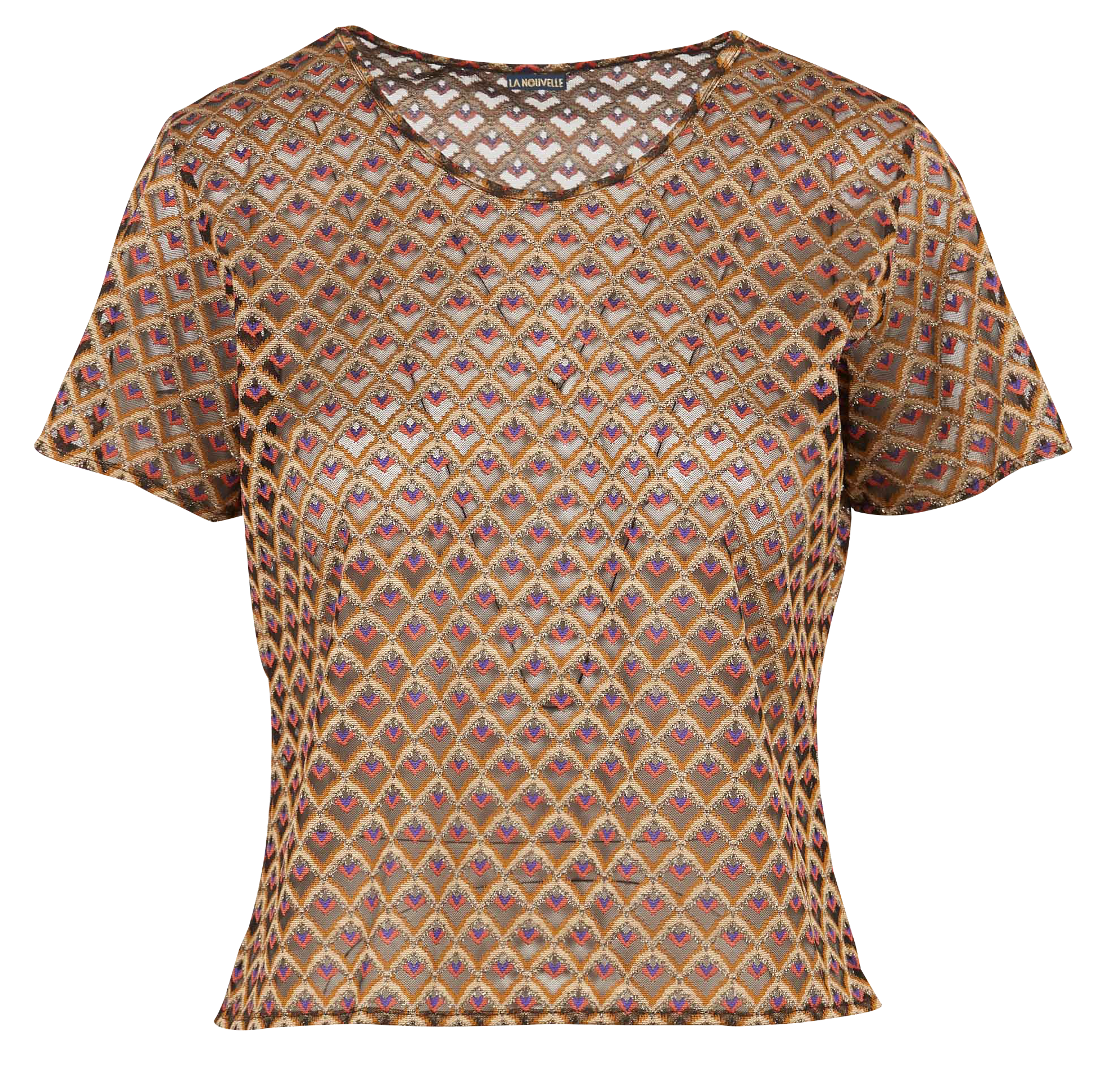 CARLOS - Top col rond brodé| Multicolore