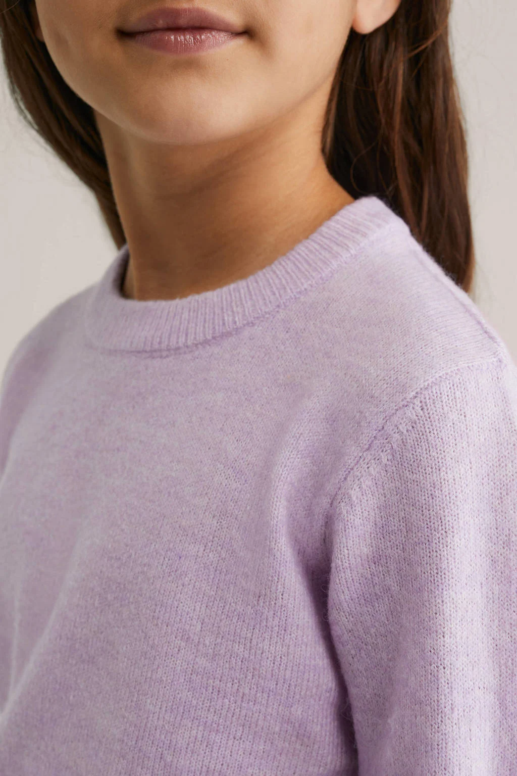 WE Fashion trui lila fijn gebreid