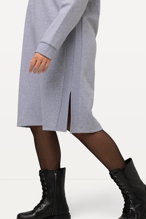 Sweatkleid, Troyerkragen, Reißverschluss, Langarm