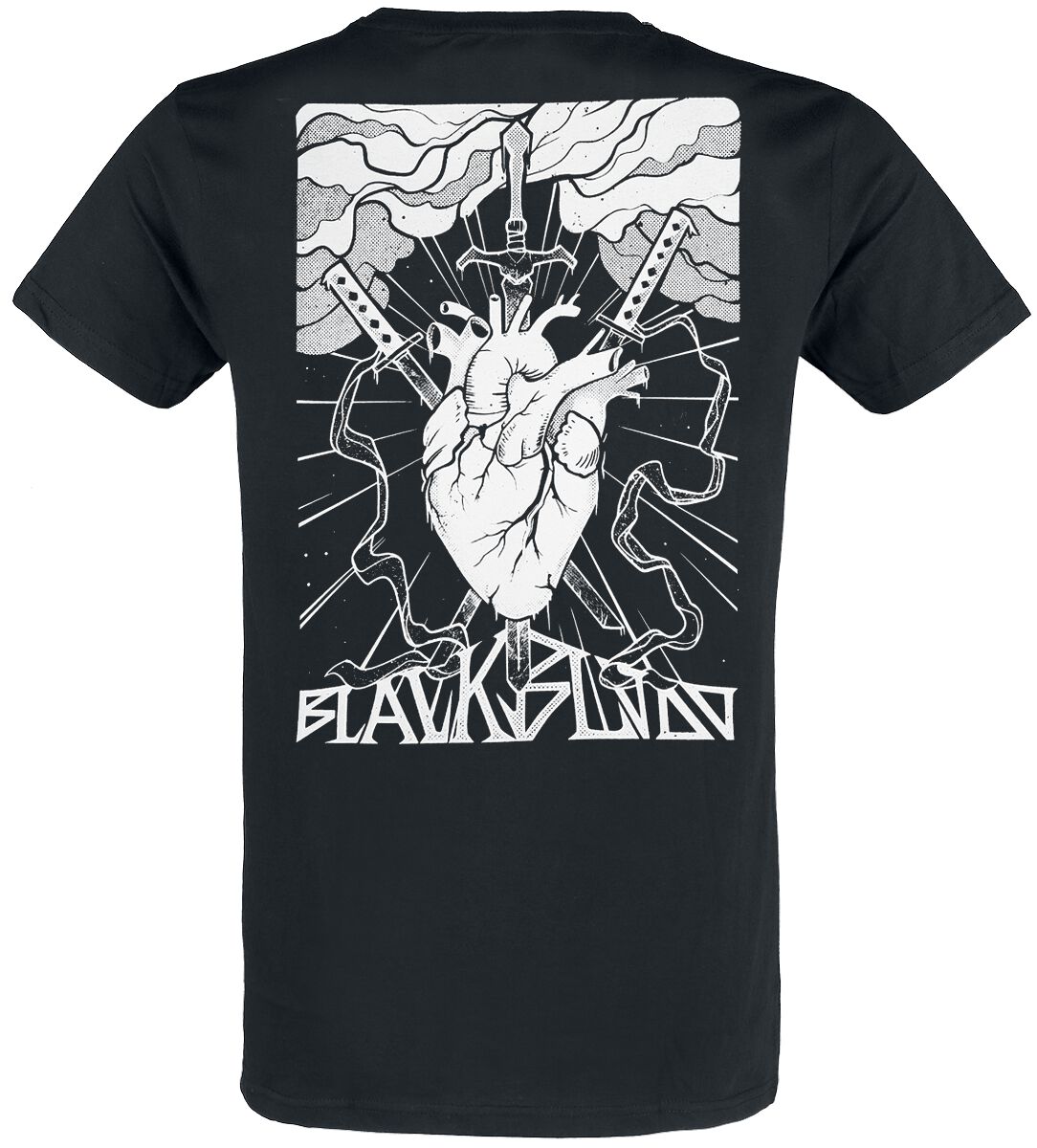 T-Shirt avec Cœur & Épée | Black Blood by Gothicana T-Shirt Manches courtes