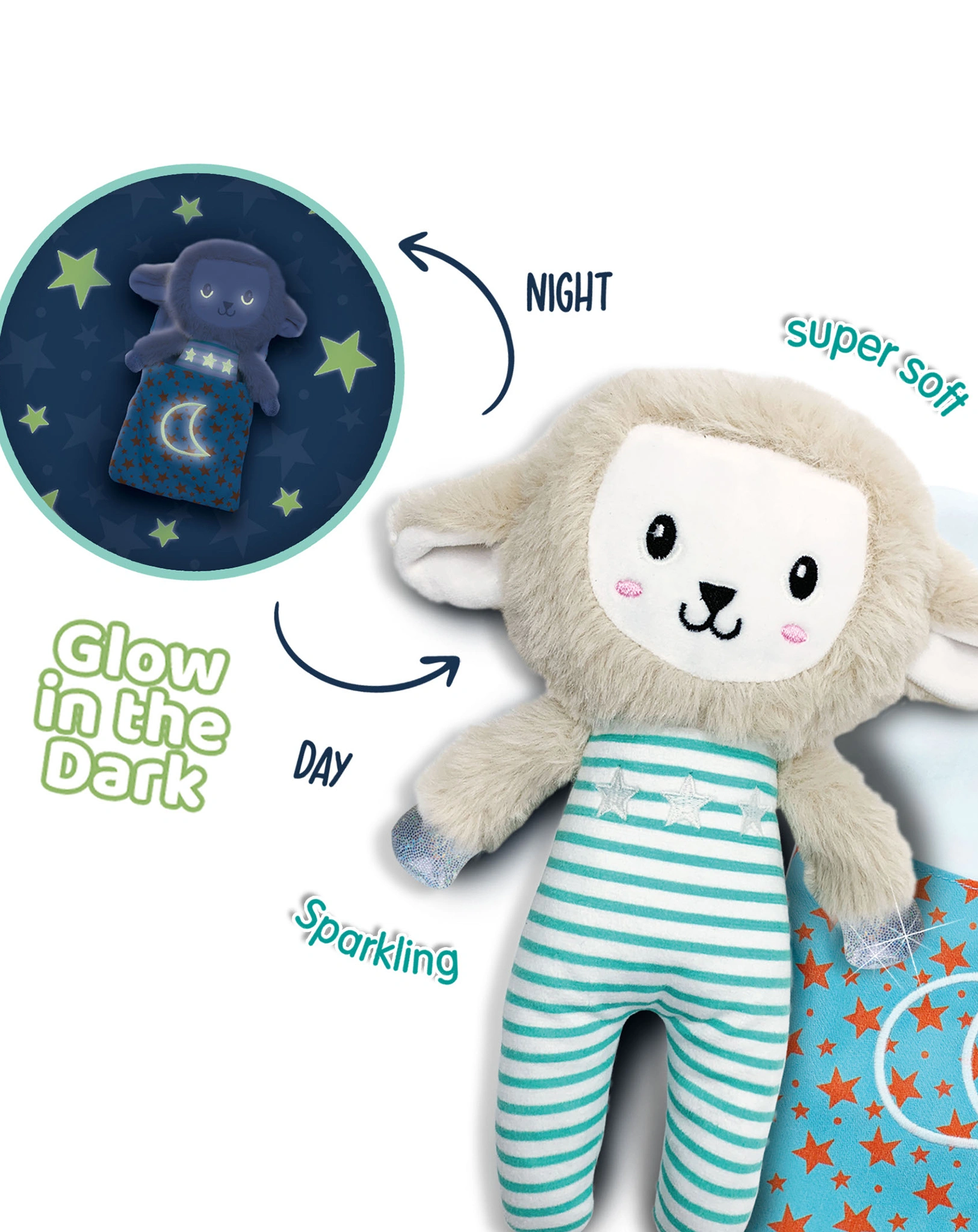 Kuscheltier SLEEPY SCHAF - GLOW IN THE DARK