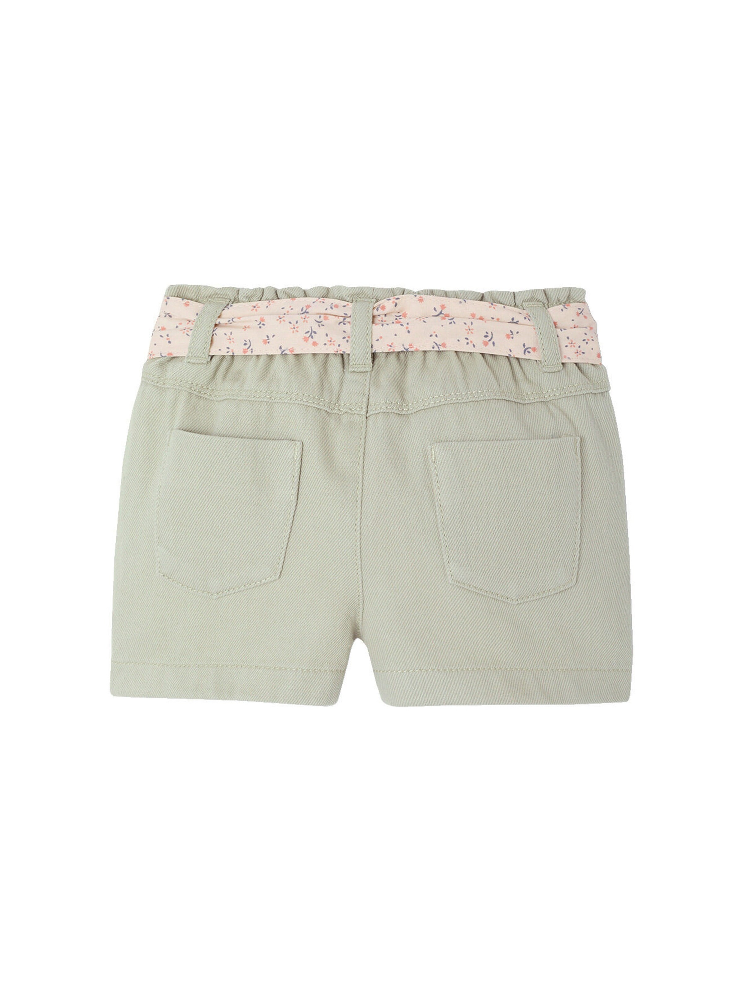 Vertbaudet Baby Paperbag-Shorts mit Gürtel graugrün