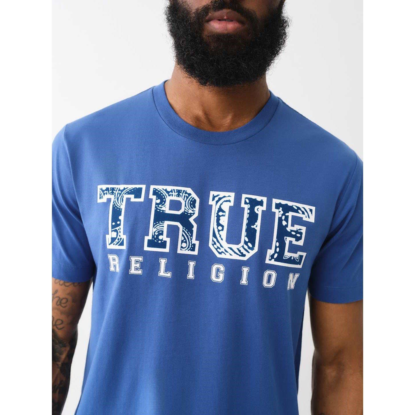 True Religion TR Paisly Flock T Shirt Mens
