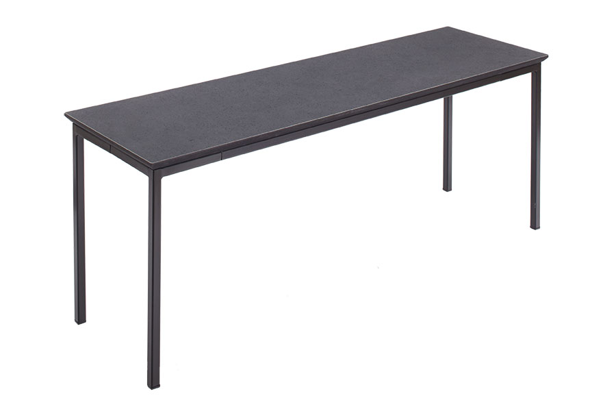 Oslo sofabord Grå laminat med metallunderstell. 120x37 cm