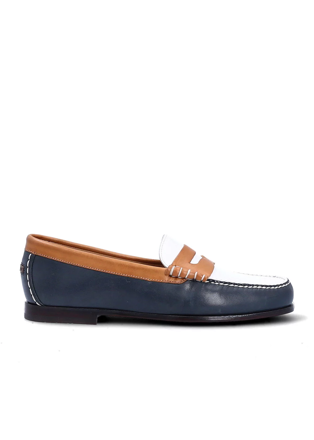 MOCASSIN WINTER MOC CUIR TRICOLORE MARINE
