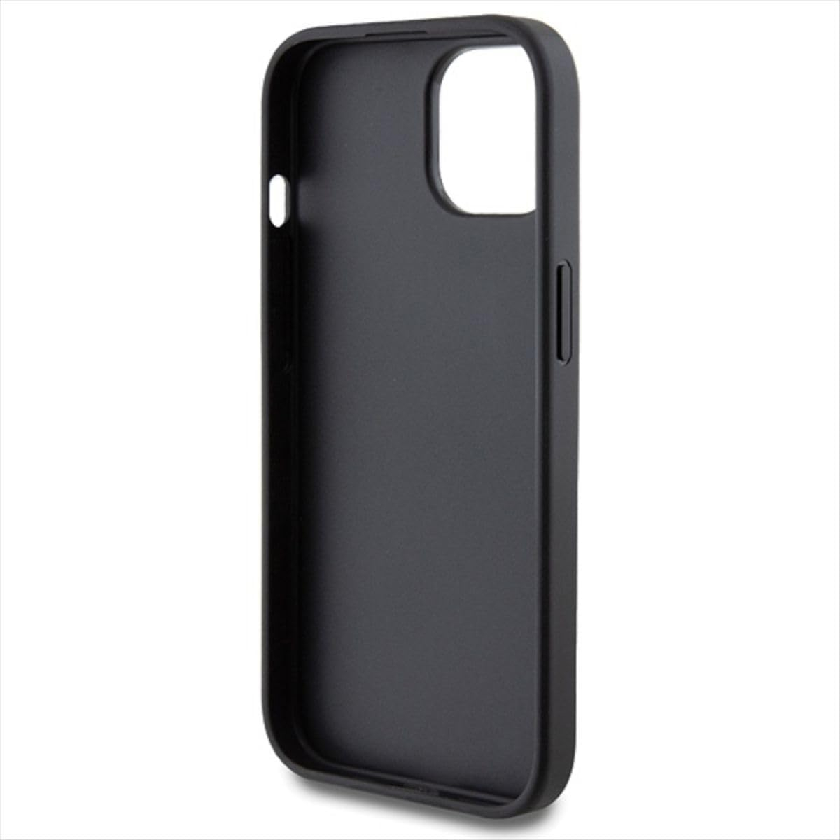 iPhone 15 Leder Hardcase Hülle 4G Metal Logo (GUHCP15SG4GFGR) - Schwarz